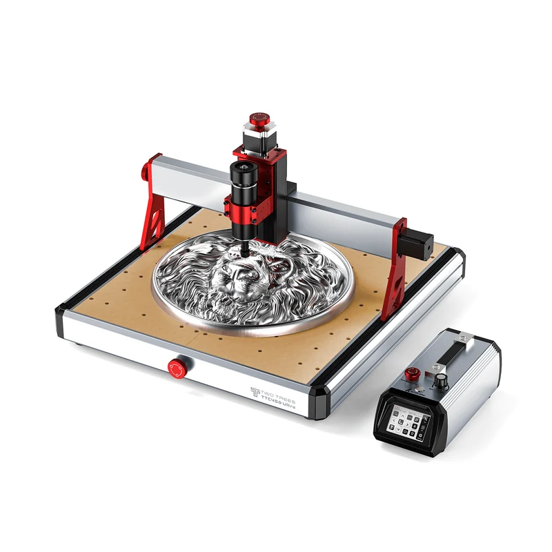 Twotrees TTC450 Ultra CNC Router Machine + 4th Axis + Vacuum Cleaner M1 + End Mills