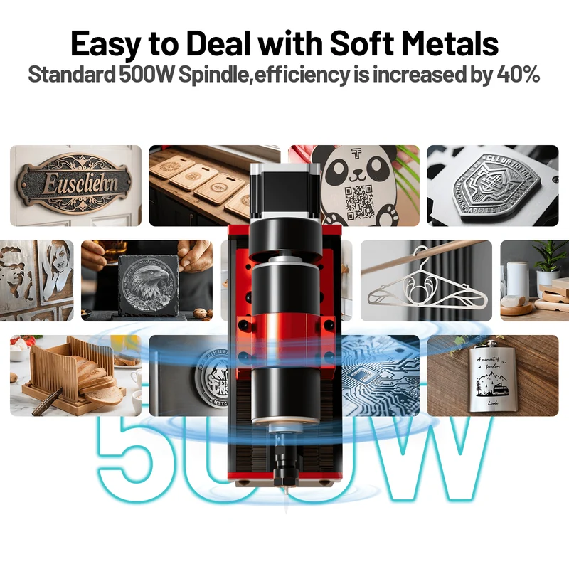 Twotrees TTC450 Ultra CNC Router Machine + 4th Axis + Vacuum Cleaner M1 + End Mills