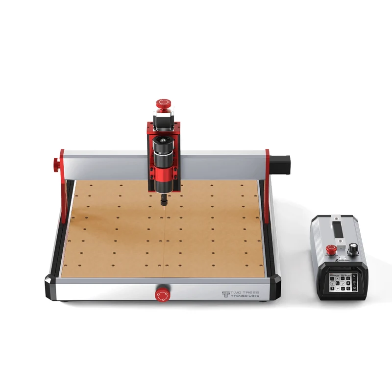 Twotrees TTC450 Ultra CNC Router Machine + 4th Axis + Vacuum Cleaner M1 + End Mills