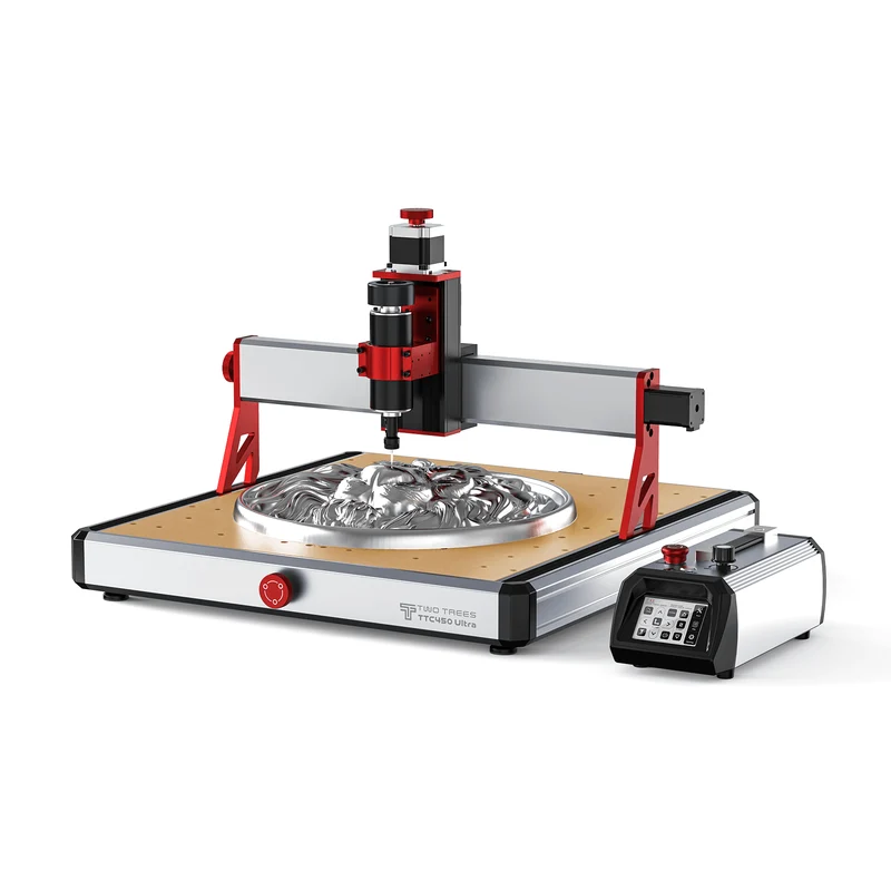Twotrees TTC450 Ultra CNC Router Machine + 4th Axis + Vacuum Cleaner M1 + End Mills