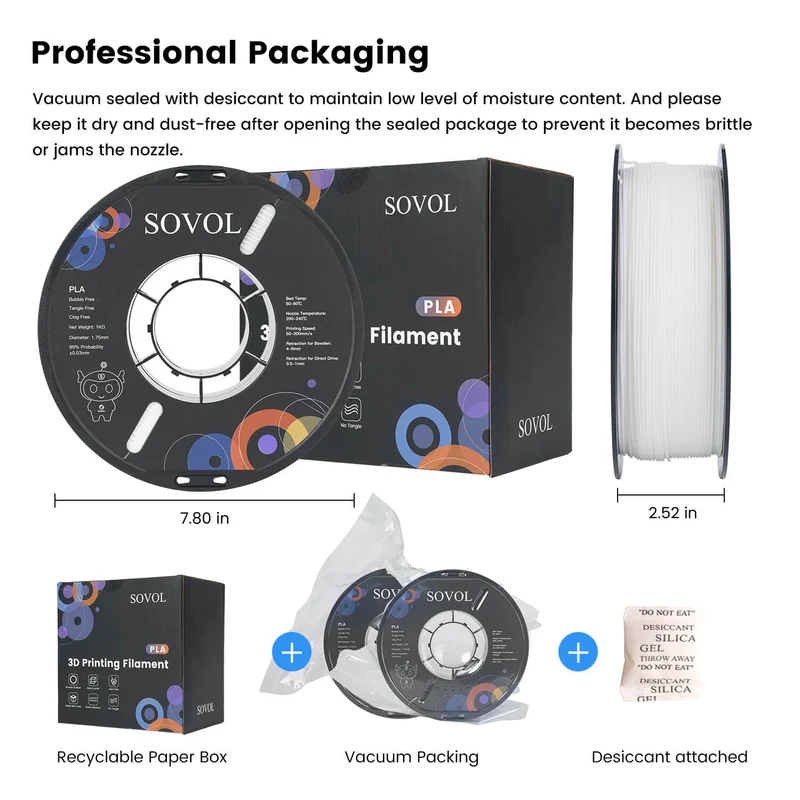Sovol PETG 3D Filaments 10KG