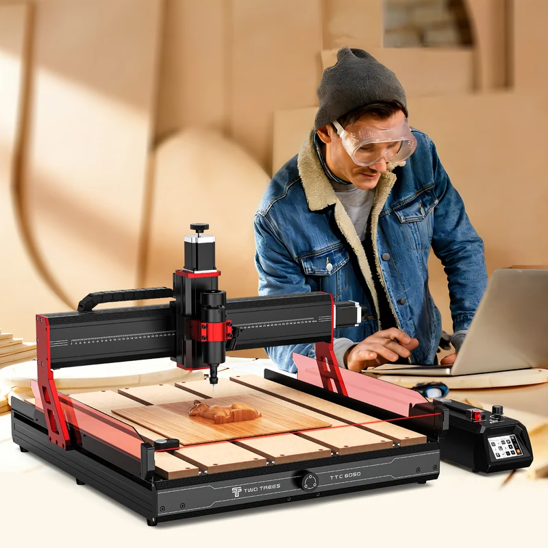 Twotrees TTC6050 CNC Router Machine + 800W Spindle + 4th Axis
