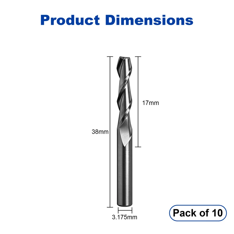 Twotrees Solid Carbide 2 Flute Spiral End Mill Set