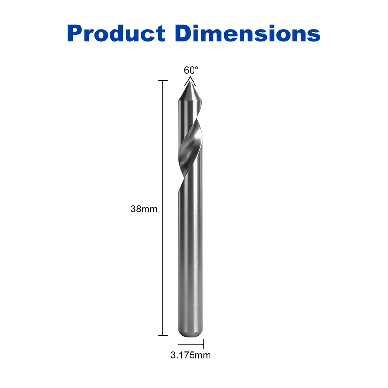 Twotrees Solid Carbide Single Flute Spiral End Mill Set 2PCS