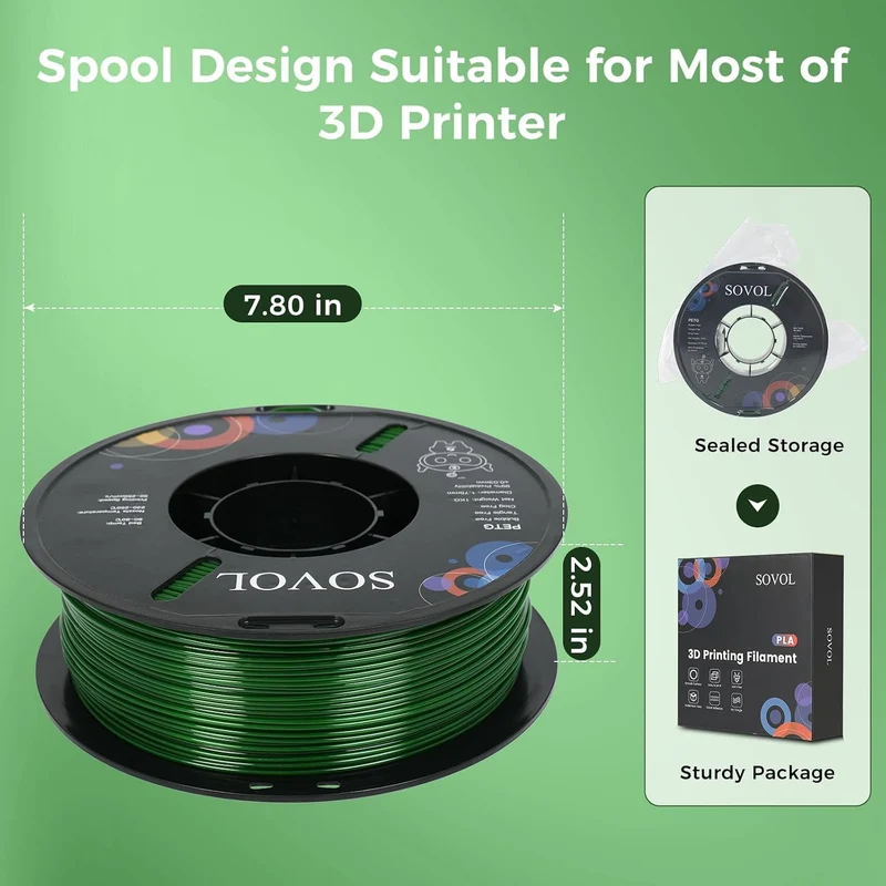 Sovol Green PETG 3D Printer Filament