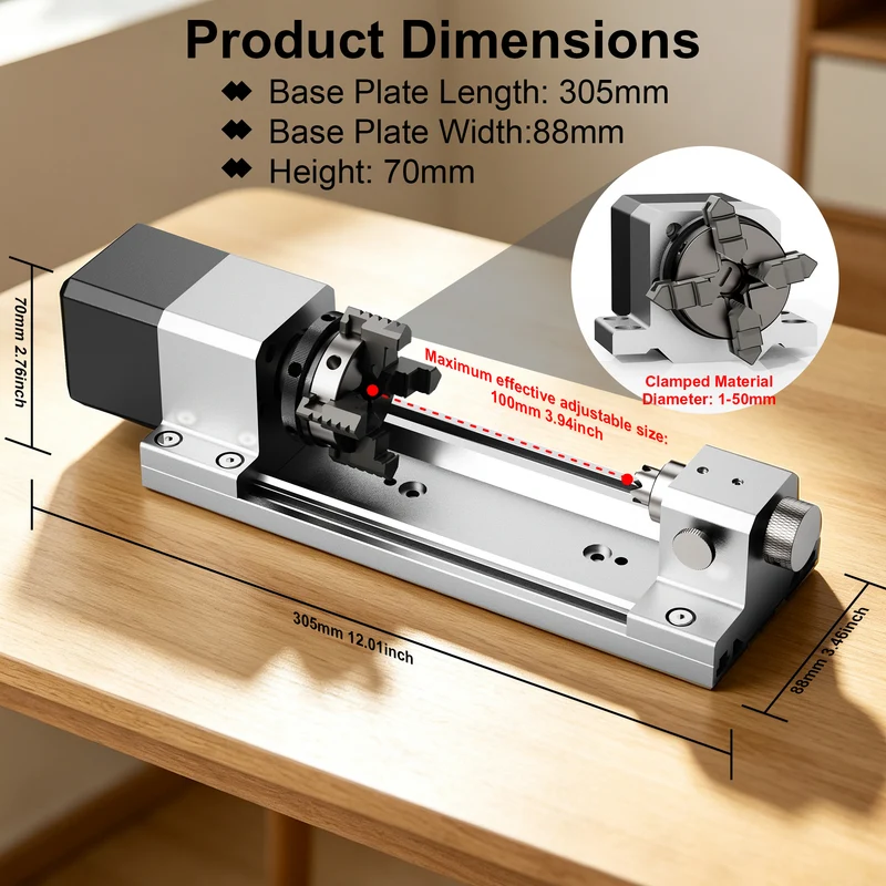 【Pre-sale】Twotrees 4th Axis CNC Rotary Module Kit for ED1