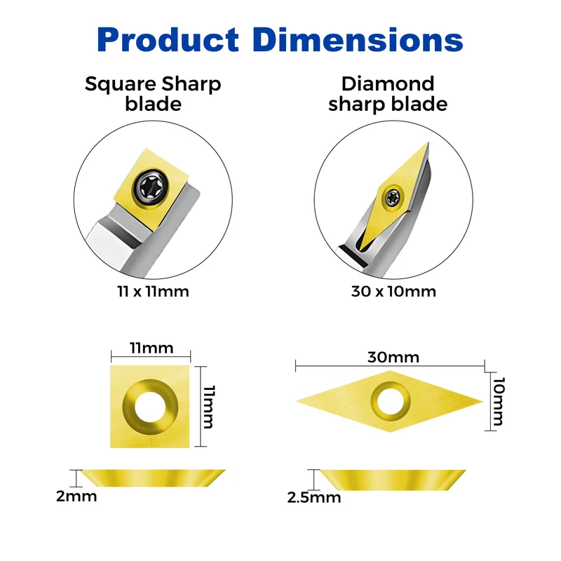 Twotrees TiN Coated Tungsten Cutters Insert Set