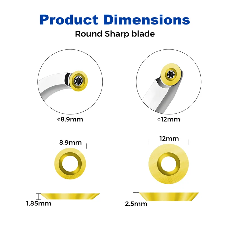 Twotrees TiN Coated Tungsten Cutters Insert Set