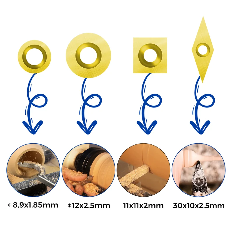 Twotrees TiN Coated Tungsten Cutters Insert Set