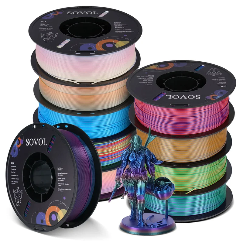 Sovol PLA Silk 3D Printing Filaments 10KG