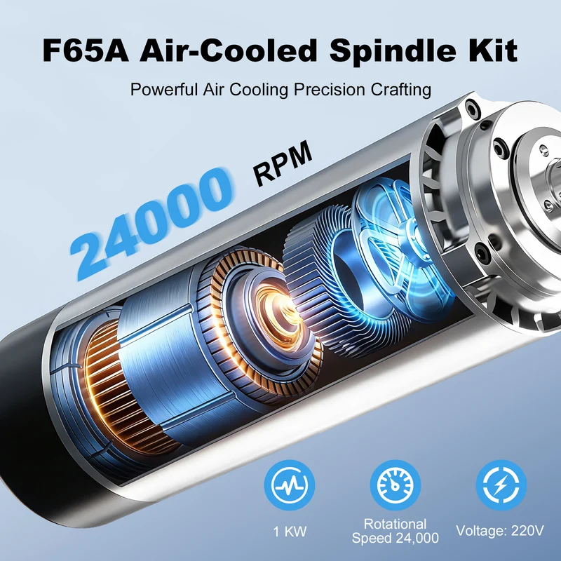 Twotrees 1000W Air-Cooled CNC Router Spindle Motor