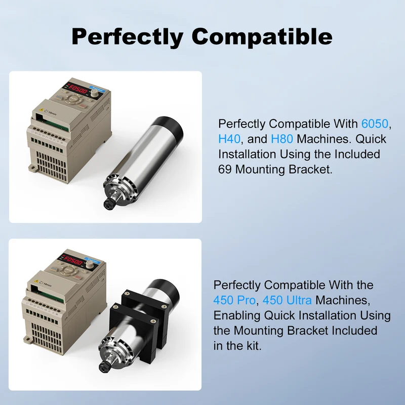 Twotrees 1000W Air-Cooled CNC Router Spindle Motor
