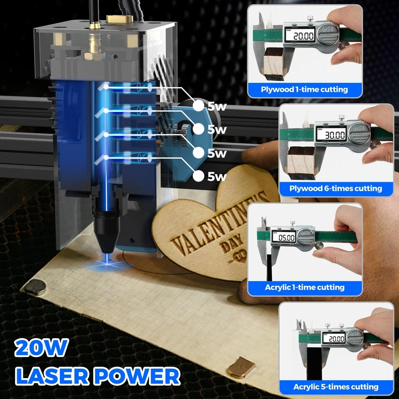 Twotrees TTS-20 Pro 20W Laser Engraver Machine + TR2 Pro Rotary + Extension Kit