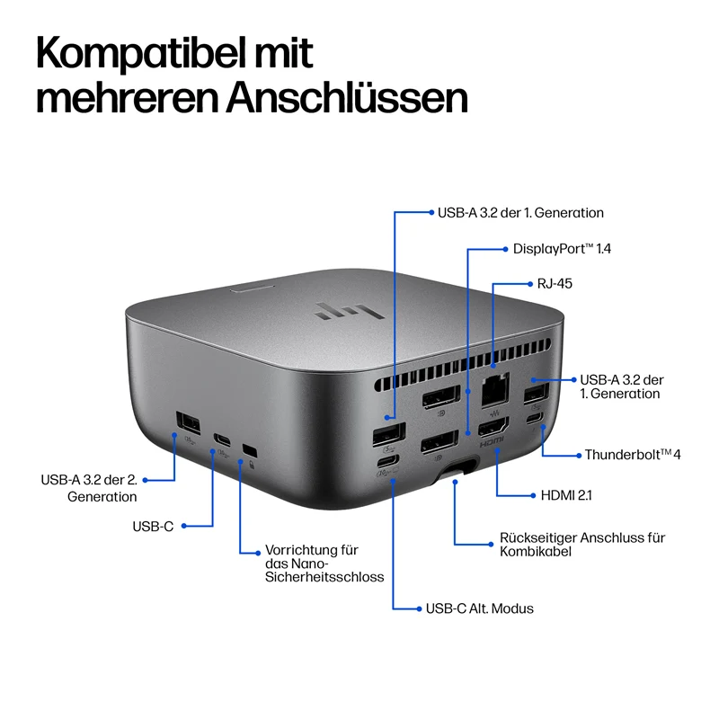 HP Thunderbolt 4 Ultra 180 W G6 Dockingstation Grau