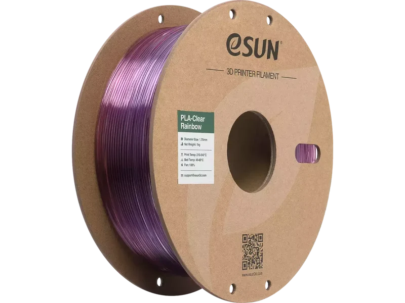 eSUN PLA Clear Rainbow – transparentes PLA Filament mit Farbverlauf