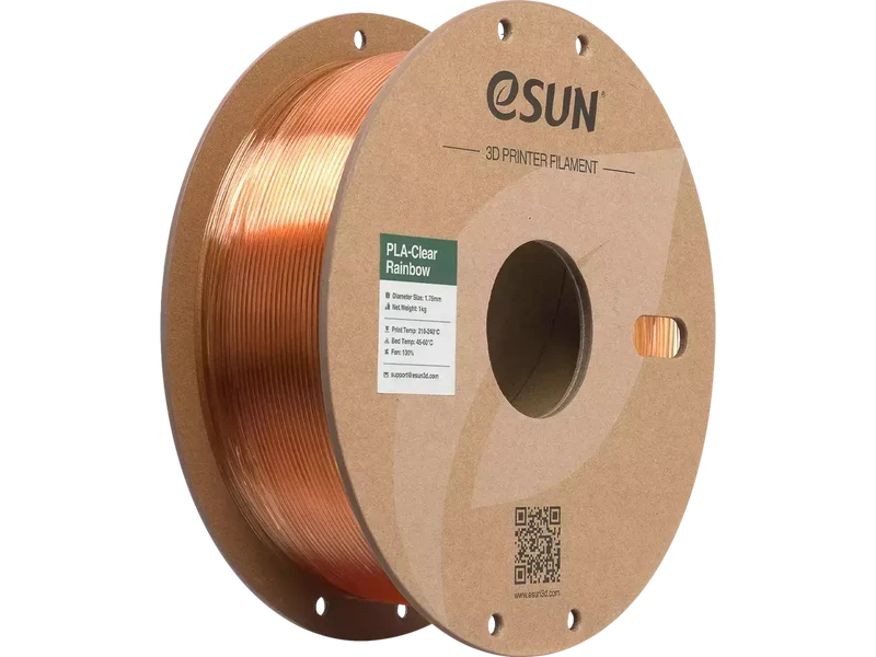 eSUN PLA Clear Rainbow – transparentes PLA Filament mit Farbverlauf