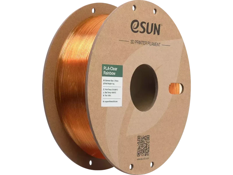 eSUN PLA Clear Rainbow – transparentes PLA Filament mit Farbverlauf