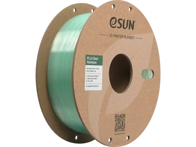 eSUN PLA Clear Rainbow – transparentes PLA Filament mit Farbverlauf