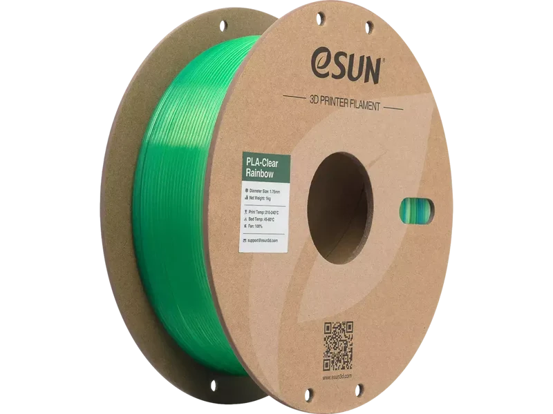 eSUN PLA Clear Rainbow – transparentes PLA Filament mit Farbverlauf