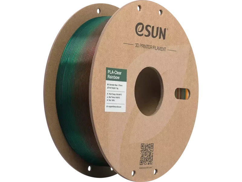 eSUN PLA Clear Rainbow – transparentes PLA Filament mit Farbverlauf