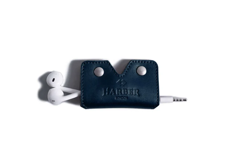 Leather Earphone Cord Wrap Case