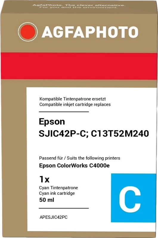 Agfa Photo Druckerpatrone kompatibel mit Epson SJIC42P-C Cyan