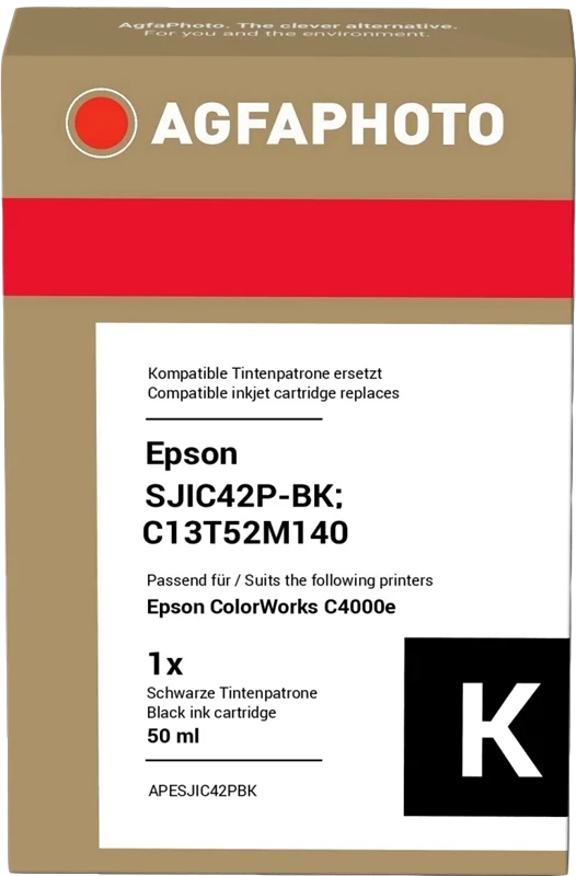 Agfa Photo Druckerpatrone kompatibel mit Epson SJIC42P-BK Schwarz