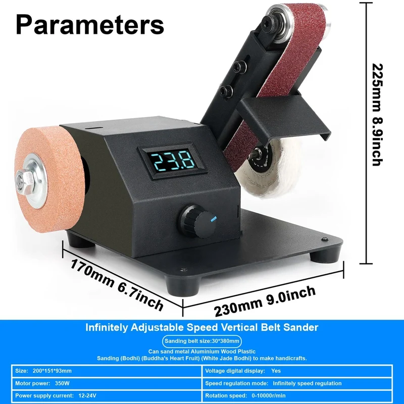 Twotrees Multi-function Belt Sander | Stepless Speed Adjustment