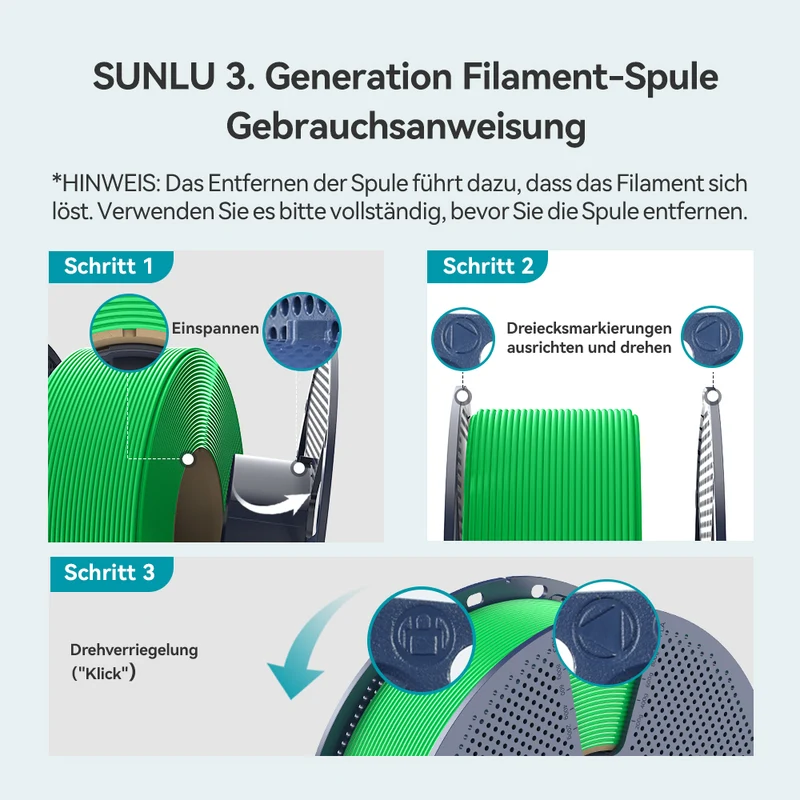 SUNLU PETG Glow in The Dark (leuchtend) 3D Drucker Filament 1KG
