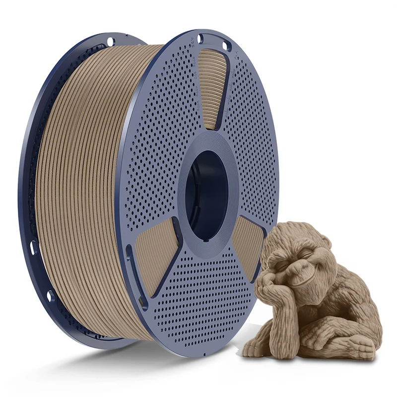 SUNLU Optimiertes Holz PLA (Wood PLA)3D Drucker Filament 1KG, optimierte und verbesserte Holzstruktur