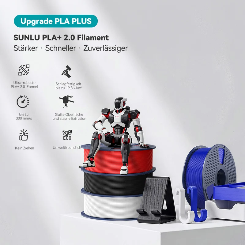 SUNLU Basic Filament Kollektion – PLA, PLA+, PLA+ 2.0, PETG, PLA Matte & PLA Meta, von Alltagsdrucken bis zu Profi-Ergebnissen