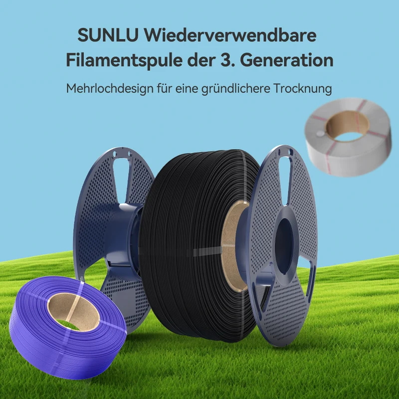 SUNLU E-ABS, Easy-ABS Filament 1KG (Anmerkung: Die neue Nachfüllspule wiegt 0,9 kg)