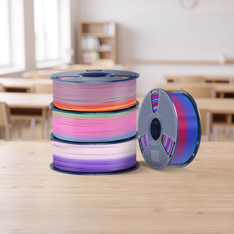 SUNLU PLA, SILK, PLA Transparent Rainbow Filament 1KG