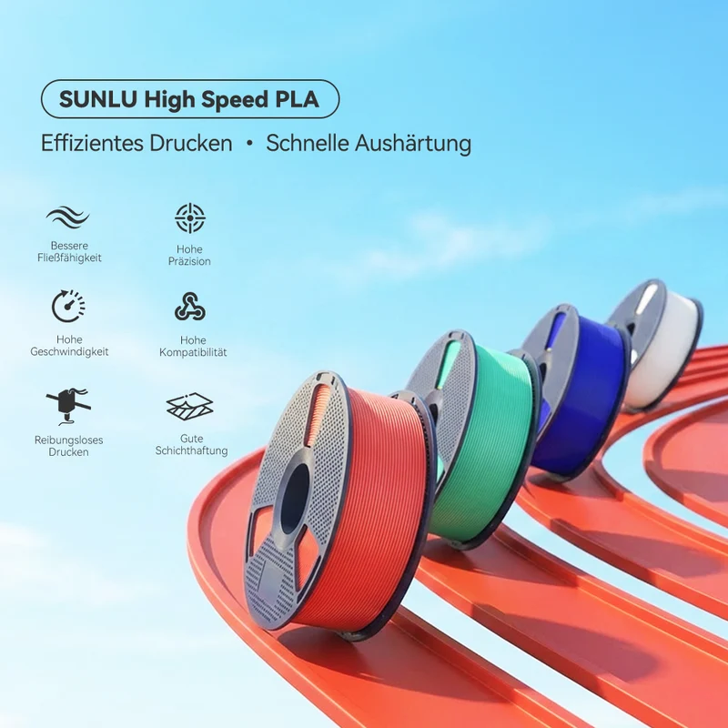 SUNLU High Speed Collection, Hochgeschwindigkeits-Kollektion, High Speed PLA, PLA+, PLA+2.0, Matte PLA, Matte PETG, PLA Marble Filament 1KG