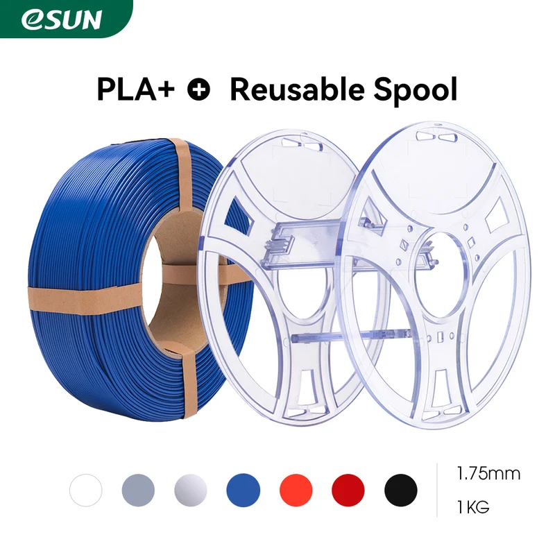 eSUN PLA+ 1.75mm Filaments Refill No Spool& Reusable Spool