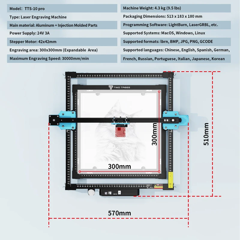 Twotrees TTS-10 Pro Diode Laser Engraver