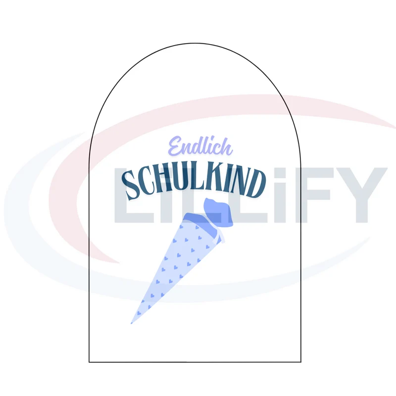 Schultüte Motiv für Regalhäuschen Halbrund - PDF-Datei