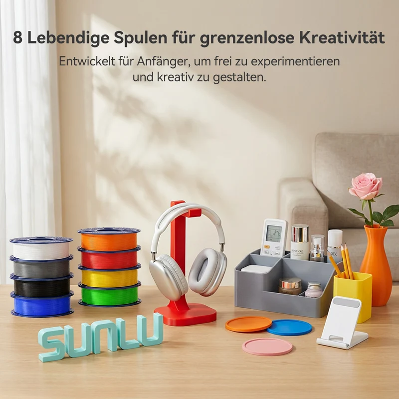 250g PLA, PLA+, PLA+2.0, PLA Meta Filament Bundle, 250g*8 Rollen Mehrfarbiges Filament-Bundle