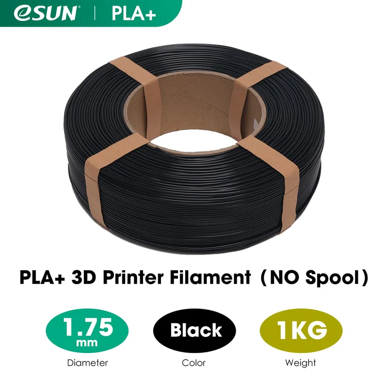 eSUN PLA+ 1.75mm Filaments Refill for 3D Printer No Spool 1KG