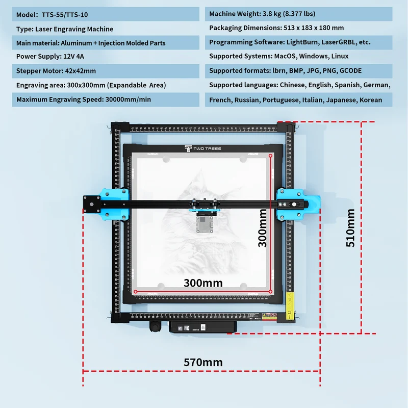 Twotrees TTS-55 Pro Diode Laser Engraver
