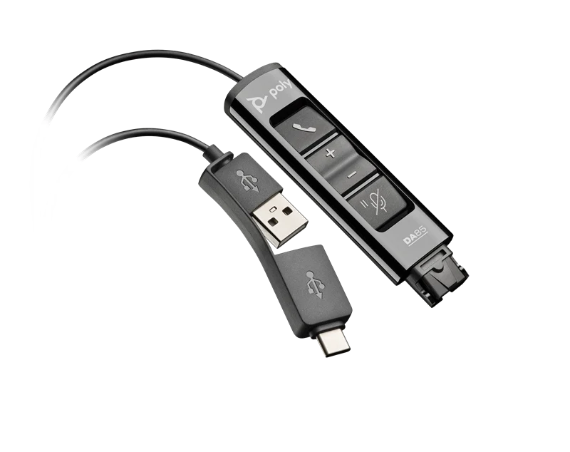 HP Poly DA85 USB-zu-QD-Adapter TAA Schwarz