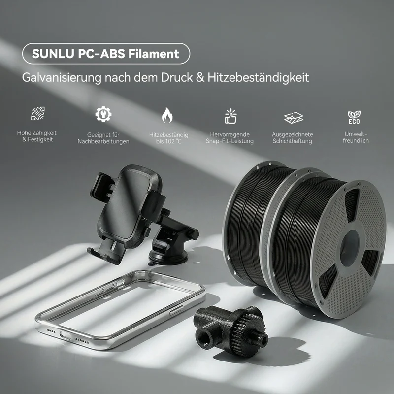 SUNLU PC-ABS 3D Drucker Filament, Hochleistungs 3D Filament 1KG