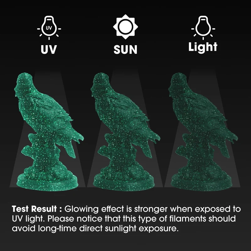 eSUN Stars Twinkle Shining PLA 1.75mm 3D Filament 1KG Glow in The Dark