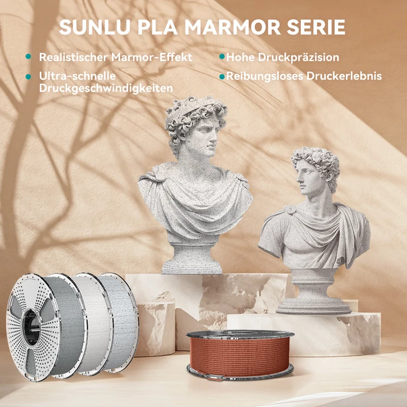 SUNLU High Speed Collection, Hochgeschwindigkeits-Kollektion, High Speed PLA, PLA+, PLA+2.0, Matte PLA, Matte PETG, PLA Marble Filament 1KG