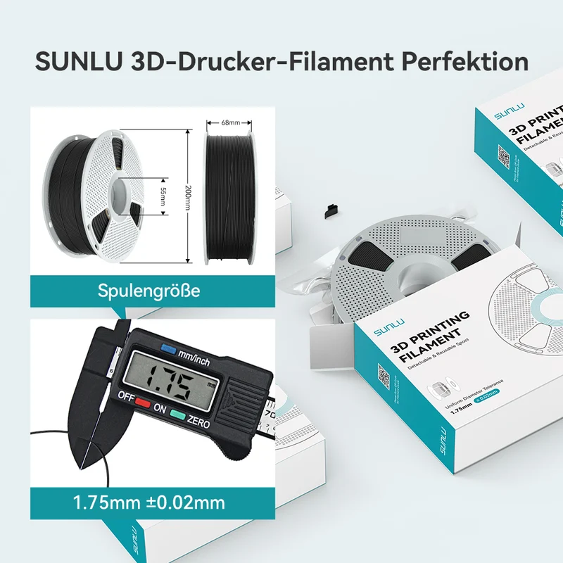 SUNLU PC-ABS 3D Drucker Filament, Hochleistungs 3D Filament 1KG