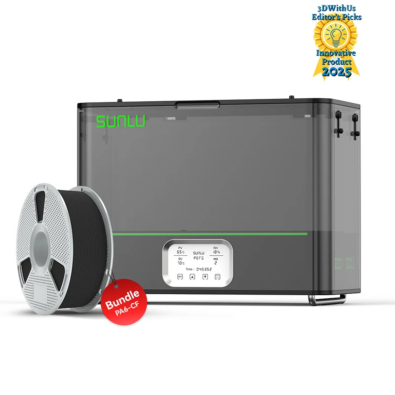 SUNLU FilaDryer E2, Bis zu 110℃, Professionelles Trocknen und Tempern, Geboren für technische 3D Druck Filamente