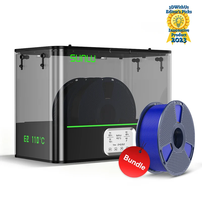 SUNLU FilaDryer E2, Bis zu 110℃, Professionelles Trocknen und Tempern, Geboren für technische 3D Druck Filamente