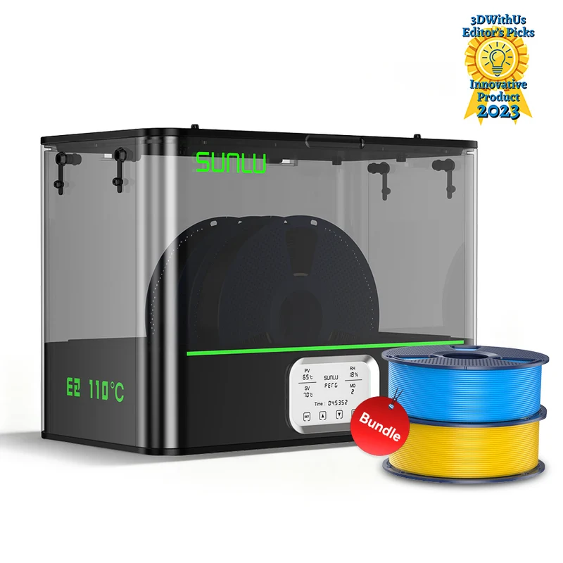 SUNLU FilaDryer E2, Bis zu 110℃, Professionelles Trocknen und Tempern, Geboren für technische 3D Druck Filamente