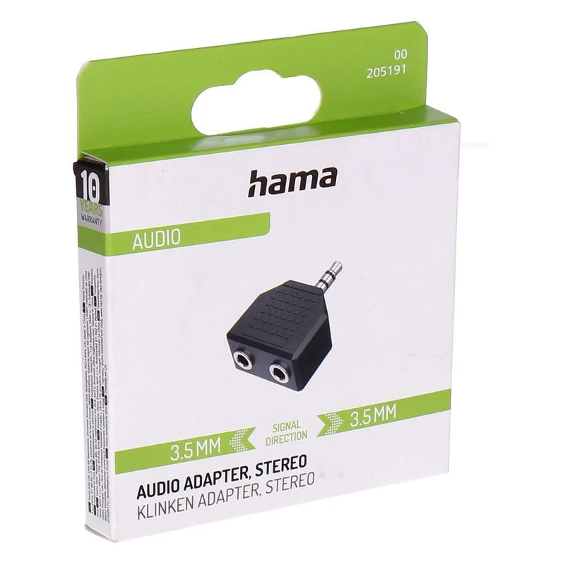 Hama 00205191 Kabeladapter 3.5mm 2 x 3.5mm Schwarz