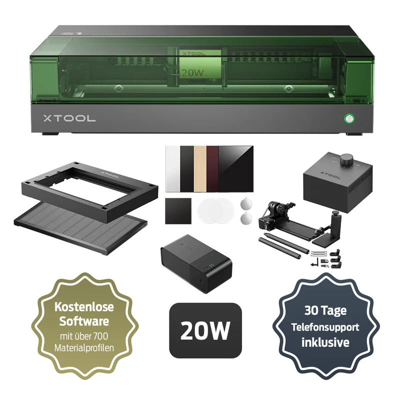 xTool S1 20W - Deluxe Bundle + Fire Safety Kit